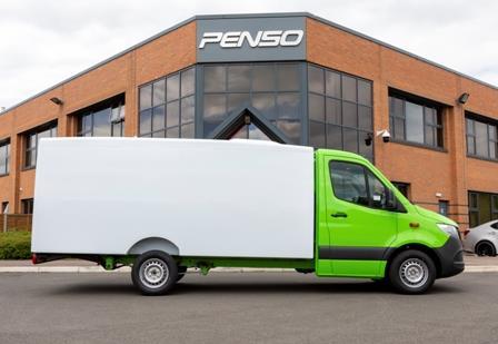 Finished vehicle outside Penso HQ Coventry