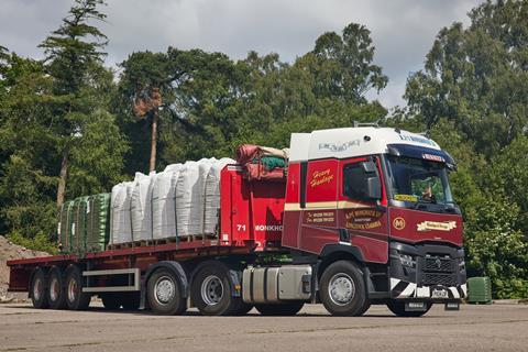 The new T520 Tag is tasked with general haulage, pulling flat trailers and transporting materials including peat, timber, cement and steel.