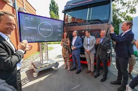 Megawatt charging for electric trucks