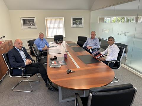 (L-R) Richard Smith, RHA MD, Paul Tomie and Michael Ward, directors, Bulk Logistics and Rishi Sunak MP.